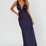 Harper Cut-Out Bow Back Maxi Dress Navy
