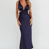 Harper Cut-Out Bow Back Maxi Dress Navy