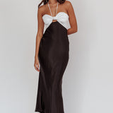 Hassie Knot Bust Halter Midi Dress Black
