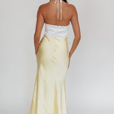 Hassie Knot Bust Halter Midi Dress Yellow