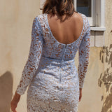 Rylee Floral Lace Overlay Mini Dress Lavender