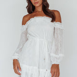 Tracee Bardot Lace Mini Dress White
