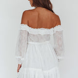 Tracee Bardot Lace Mini Dress White