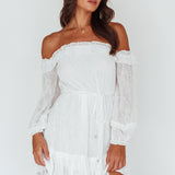 Tracee Bardot Lace Mini Dress White