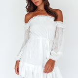 Tracee Bardot Lace Mini Dress White