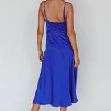 Suki Front Split Midi Dress Royal Blue