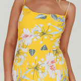 Suki Front Split Midi Dress Lily Mustard
