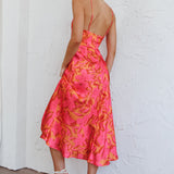 Suki Front Split Midi Dress Lily Pink