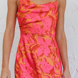 Suki Front Split Midi Dress Lily Pink