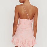 Lilah One Shoulder Embellished Dress Blush