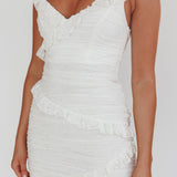 La Vida Frill Trim Mini Dress White