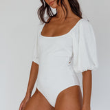 Maddi Tied Back Bodysuit White