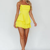 Well Versed Cowl Neck Flounce Romper Bright Yellow