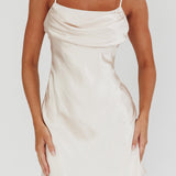 Well Versed Pleated Mini Dress Champagne