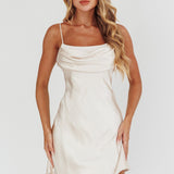 Well Versed Pleated Mini Dress Champagne