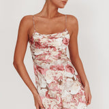 Well Versed Pleated Mini Dress Rose