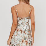 Well Versed Pleated Mini Dress Sage