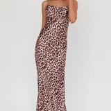 Well Versed Pleated Bust Maxi Dress Leopard