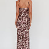 Well Versed Pleated Bust Maxi Dress Leopard