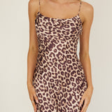Well Versed Pleated Bust Maxi Dress Leopard