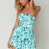 Well Versed Cowl Neckline Flounce Romper Lily Green