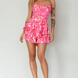 Well Versed Cowl Neckline Flounce Romper Lily Pink