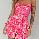 Well Versed Cowl Neckline Flounce Romper Lily Pink