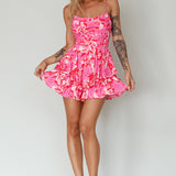 Well Versed Cowl Neckline Flounce Romper Lily Pink