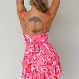 Well Versed Cowl Neckline Flounce Romper Lily Pink