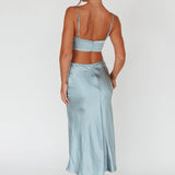 Well Versed Split Midi Skirt Sage