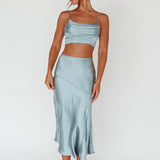 Well Versed Split Midi Skirt Sage