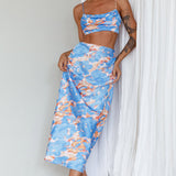 Well Versed Crop Top Abstract Blue