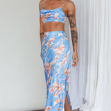 Well Versed Crop Top Abstract Blue