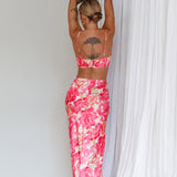 Well Versed Crop Top Abstract Pink