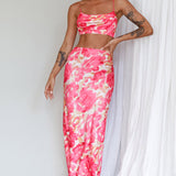 Well Versed Crop Top Abstract Pink