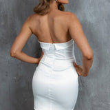 Atlanta Strapless Mini Dress White