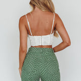 Penny Lane Frill Bust Crop Top White