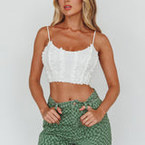 Penny Lane Frill Bust Crop Top White