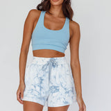 Serene Racerback Crop Top Grey