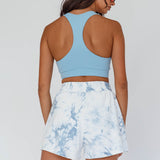 Serene Racerback Crop Top Grey