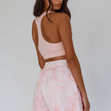 Serene Racerback Crop Top Pink