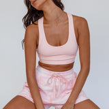 Serene Racerback Crop Top Pink