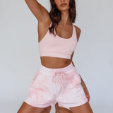 Serene Racerback Crop Top Pink