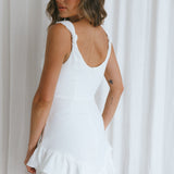 For The Dreamers Knot Shoulder Mini Dress White