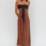 Keep Her Wild Strapless Tied Bust Dress Cedar
