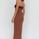 Keep Her Wild Strapless Tied Bust Dress Cedar