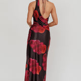 Lustrous Cowl Neck Maxi Dress Pink