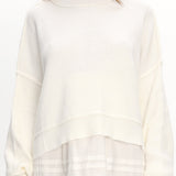 Morning Frost Crop Ribbed Knit Sweater White