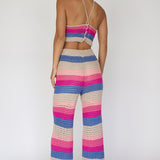Dream Believer Crochet Pants Stripe Pink Multi