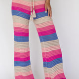 Dream Believer Crochet Pants Stripe Pink Multi